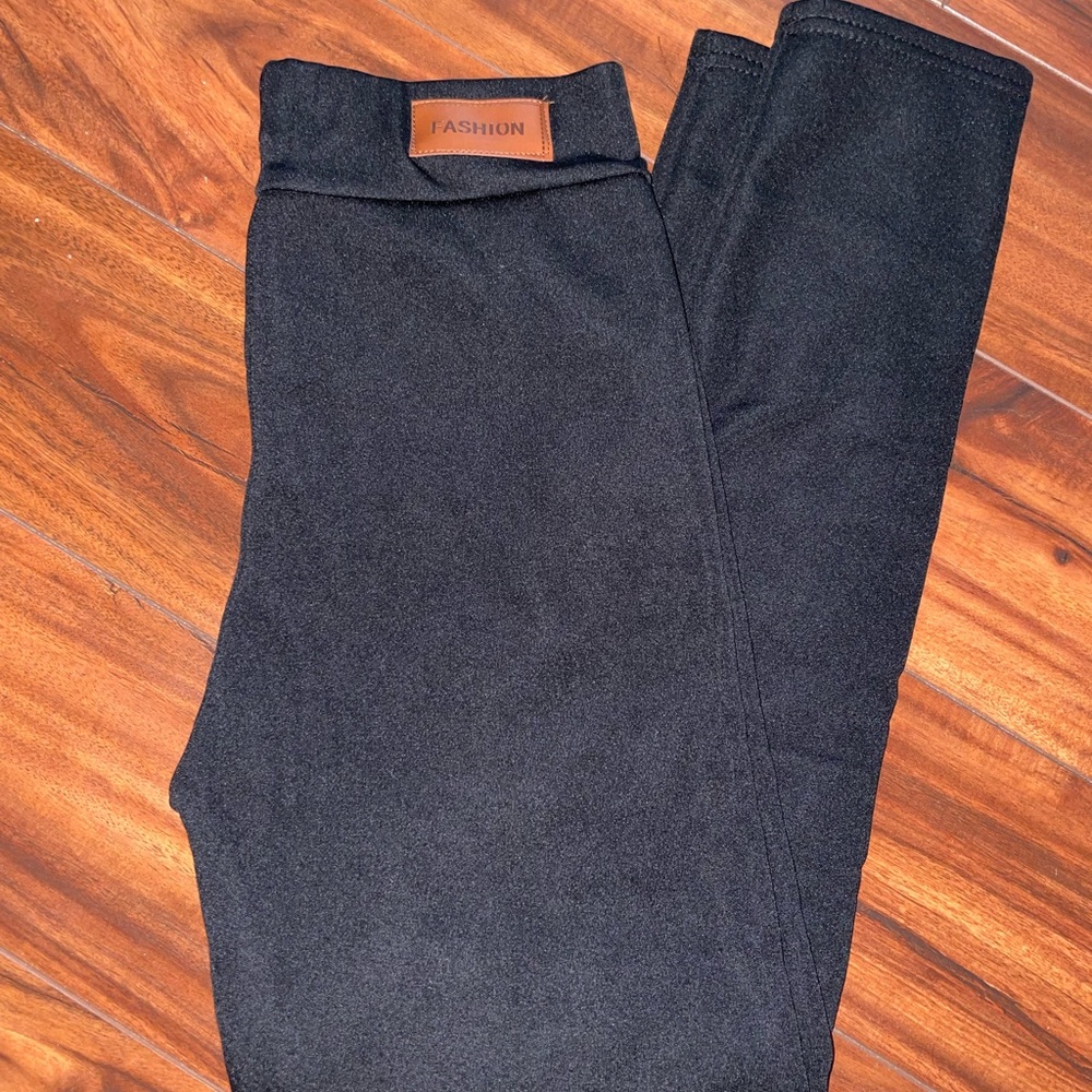 Winter thickened warm fleece lined high waist leggings